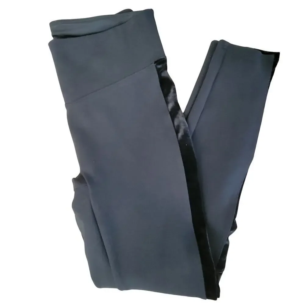 SPANX High Rise Ponte Side Velvet Leggings Womens S Stretchy Polished Athletic - Picture 3 of 10